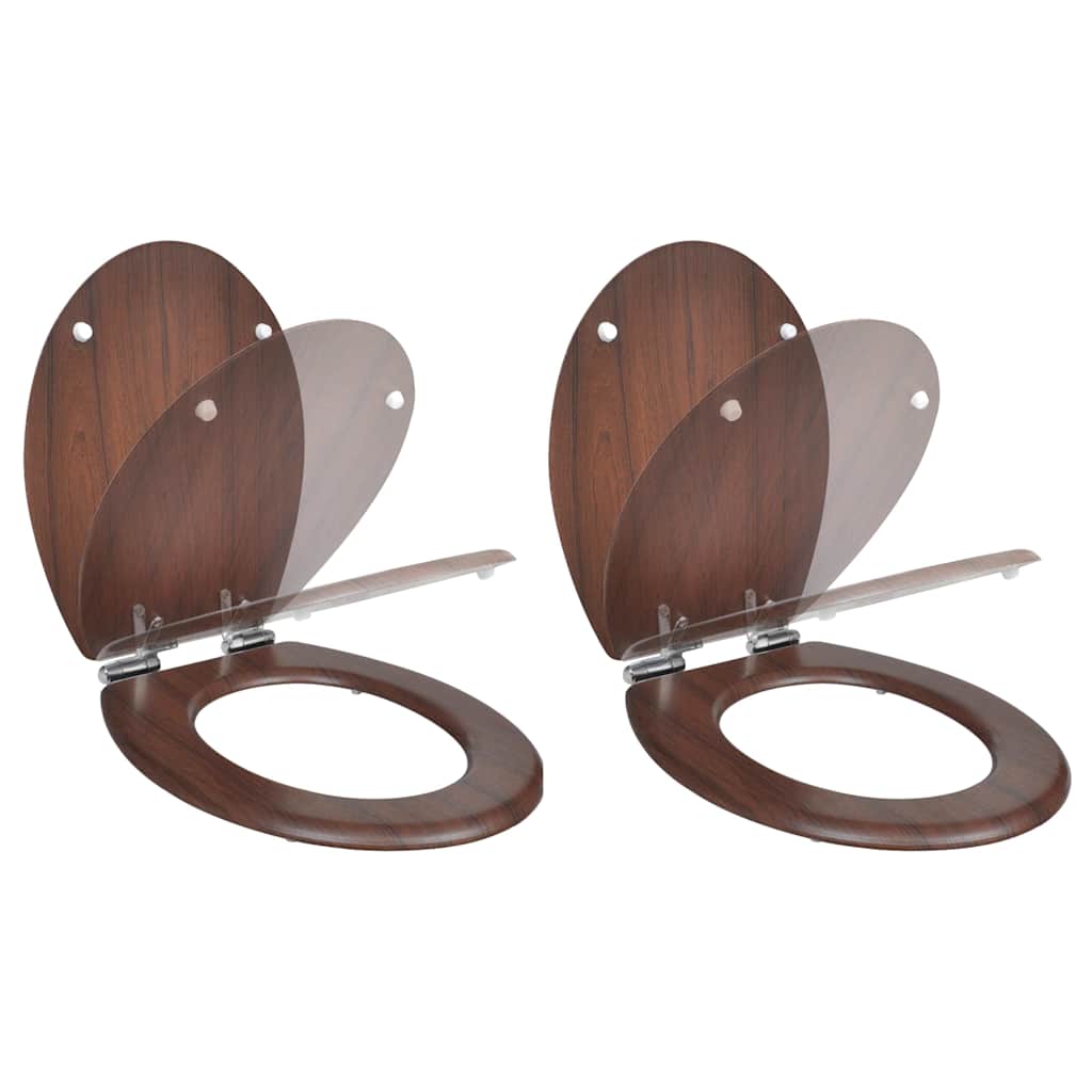 Vidaxl toalety z miękką osłoną 2 ST MDF Brown