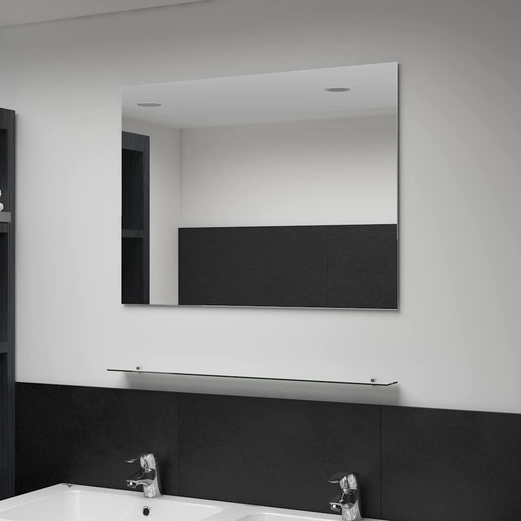 Lustro ścienne vidaxl z półką 80x60 cm utwardzonego szkła