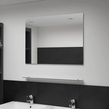 Lustro ścienne vidaxl z półką 80x60 cm utwardzonego szkła