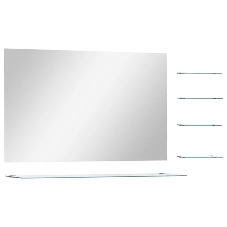 Lustro ścienne VidaXL z 5 półkami 100x60 cm w kolorze srebrnym