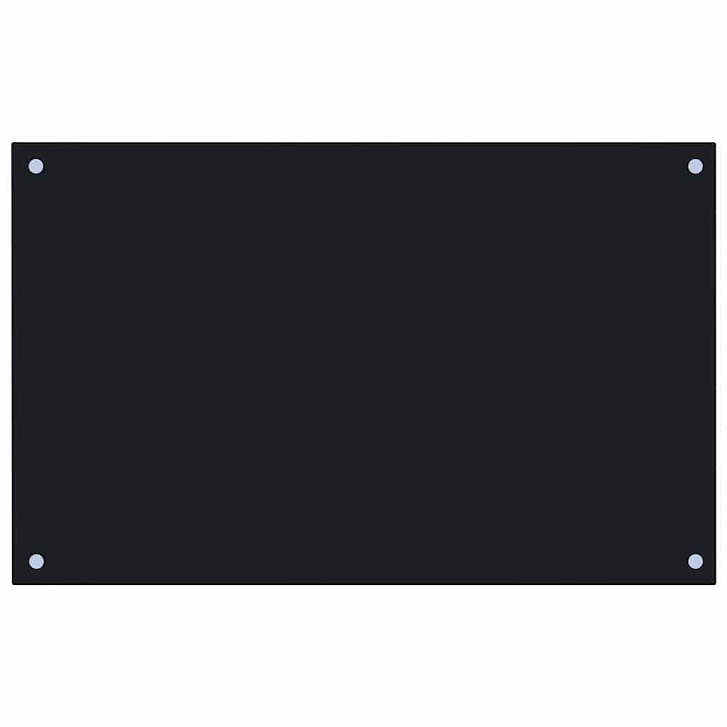 Vidaxl Splash Screen Kitchen 80x50 cm hartowany szklany czarny