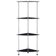 Vidaxl kastje 4-laags 30x30x100 cm gehard glas zwart