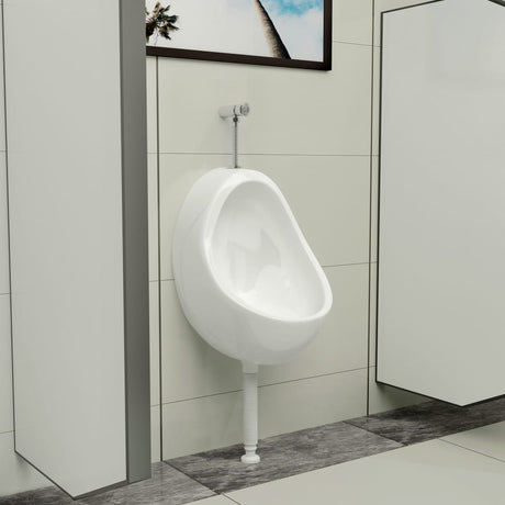 Vidaxl Wallurinoir z zaworem cewkowym ceramicznym białym
