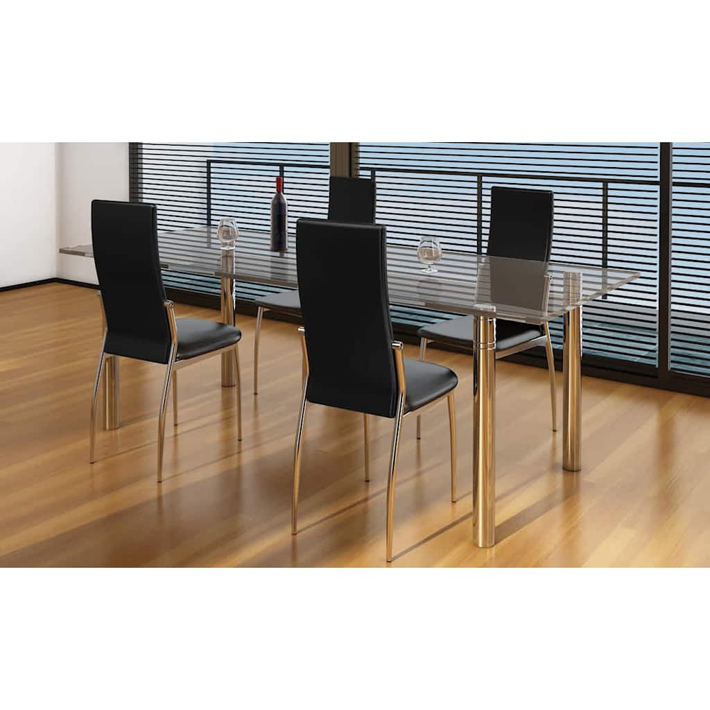 Vidaxl eetkamerstoelen 4 st kunstleer zwart