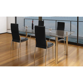 Vidaxl eetkamerstoelen 4 st kunstleer zwart