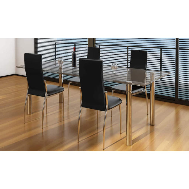 Vidaxl eetkamerstoelen 4 st kunstleer zwart