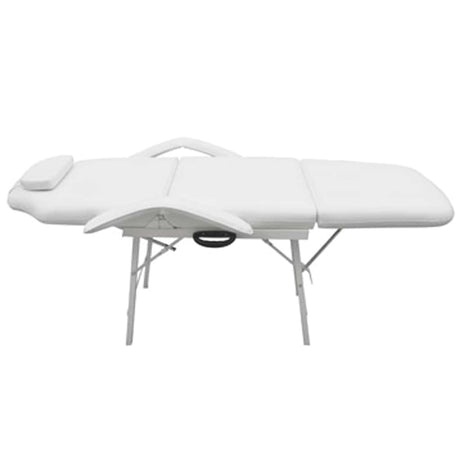 Krzesło leczenia Vidaxl dla twarzy 185x78x76 cm sztuczna skórzana biała biała