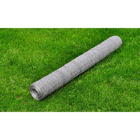 Vidaxl Wire Mesh Heksagonal 1x25 M ocynkowana stalowa srebrna kolorowa