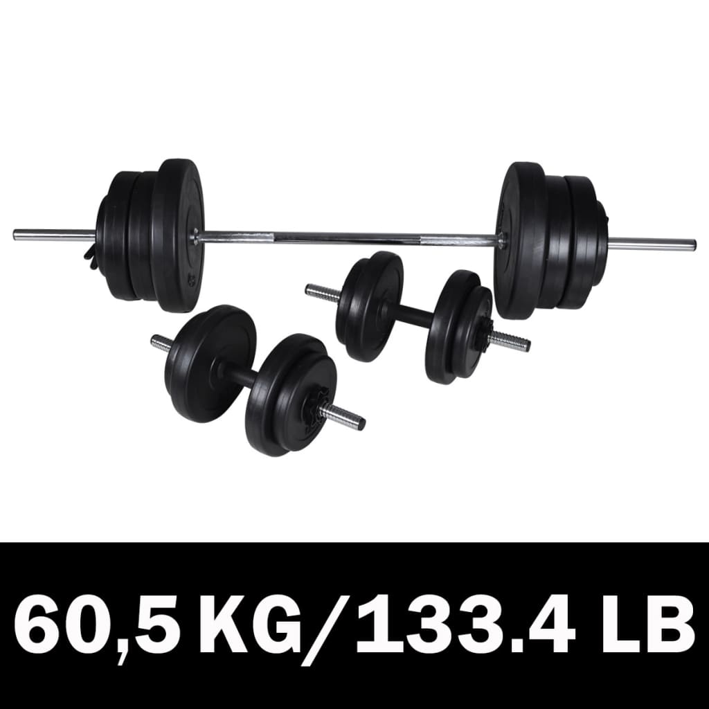 Vidaxl Barbellen Dubbell Zestaw 60,5 kg
