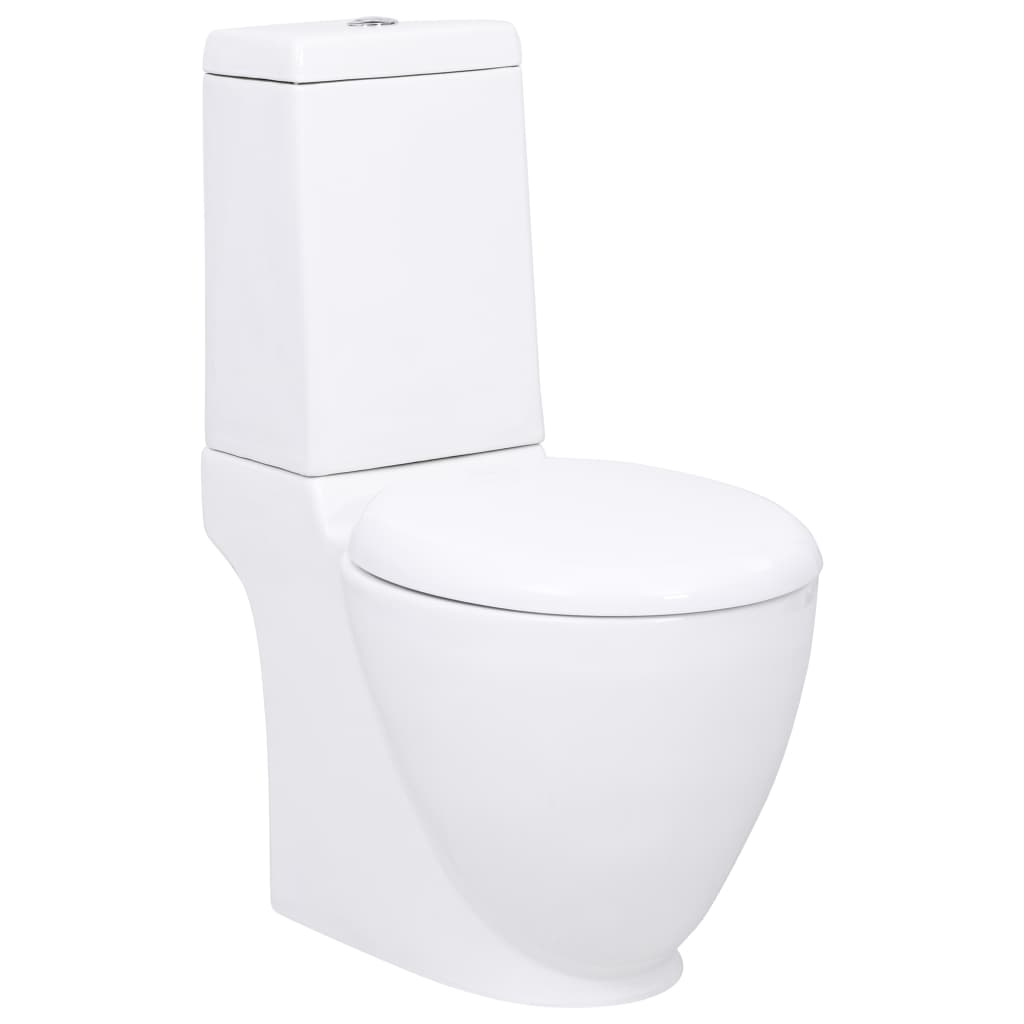 Toaleta vidaxl z odpływem za ceramiczną białą