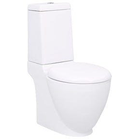 Toaleta vidaxl z odpływem za ceramiczną białą