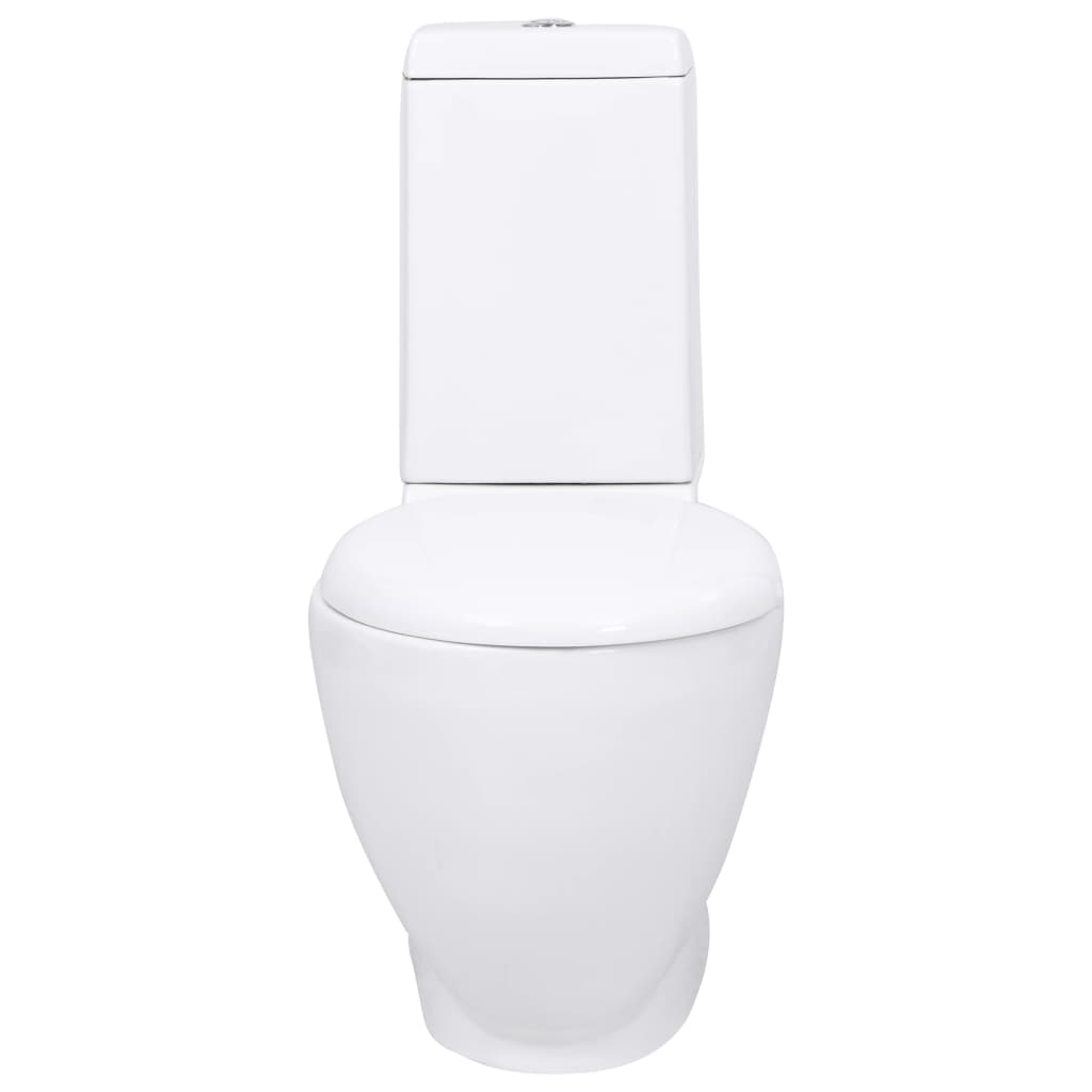 Toaleta vidaxl z odpływem za ceramiczną białą