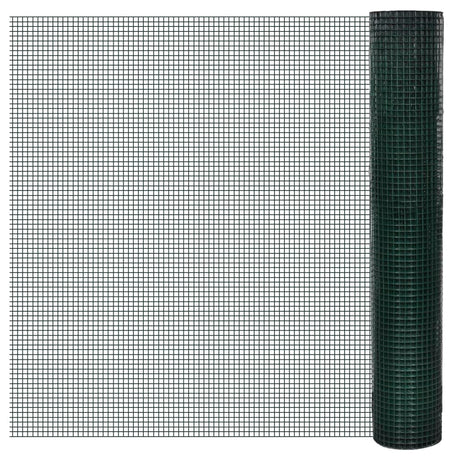 Drut do kurczaka VidaXL 10x1 m, stal ocynkowana z powłoką PVC w kolorze zielonym