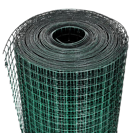 Drut do kurczaka VidaXL 10x1 m, stal ocynkowana z powłoką PVC w kolorze zielonym