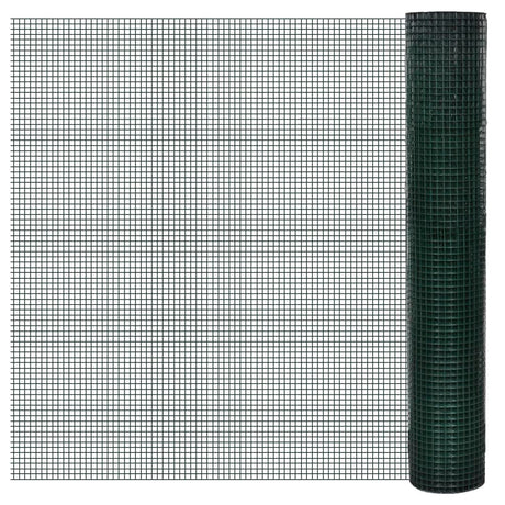 Drut do kurczaka VidaXL 10x1 m, stal ocynkowana z powłoką PVC w kolorze zielonym