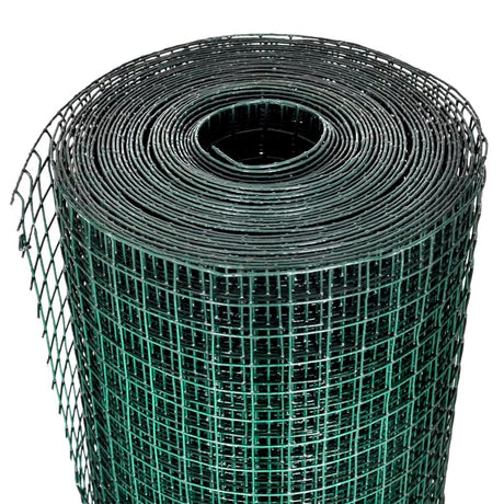Drut do kurczaka VidaXL 10x1 m, stal ocynkowana z powłoką PVC w kolorze zielonym