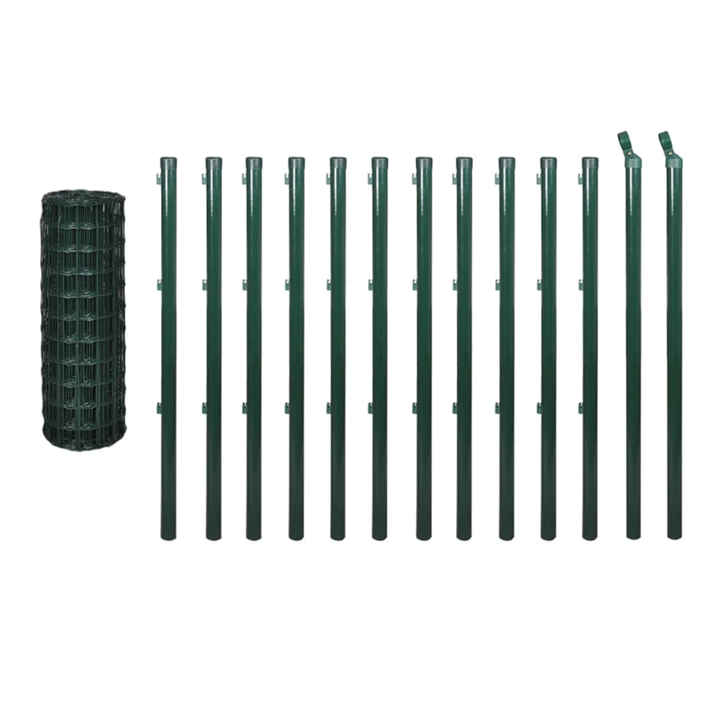 Vidaxl eurohek 25x1,2 m stalowy zielony