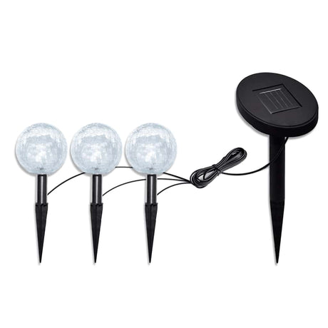 Vidaxl Solarbollampen 3 LED z kotwicami naziemnymi i panelem słonecznym
