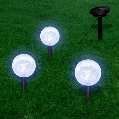 Vidaxl Solarbollampen 3 LED z kotwicami naziemnymi i panelem słonecznym