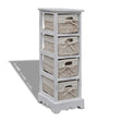 Vidaxl opbergkast met 4 weefmanden hout wit