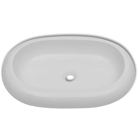 Vidaxl luksusowy zlew ceramiczny Oval 63 x 42 cm (biały)