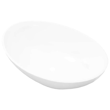 Vidaxl Washbasin Oval 40x33 cm ceramiczny biały