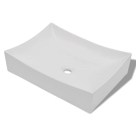 Vidaxl Ceramic Washbasin Scale w kształcie wysokiego połysku (biały)
