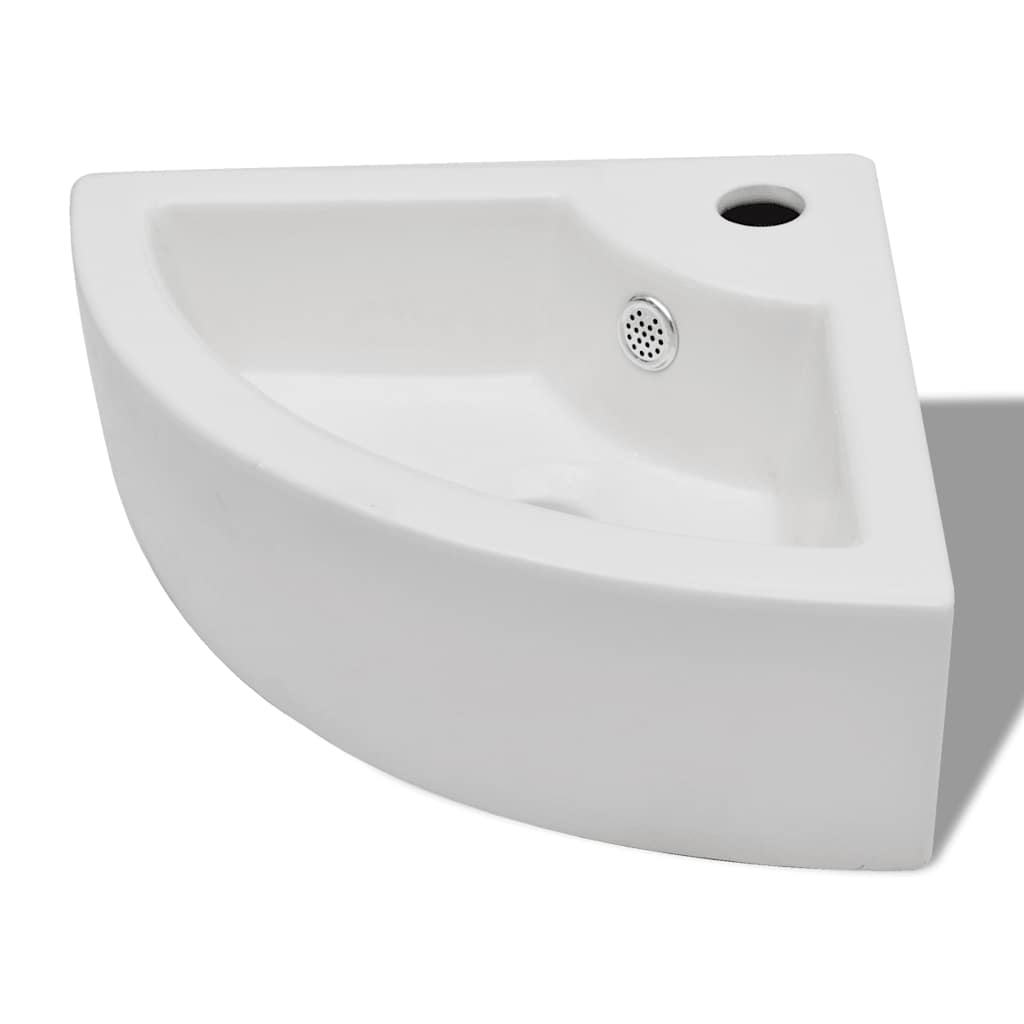 Vidaxl Washbasin z lądowaniem 45x32x12.5 cm biały