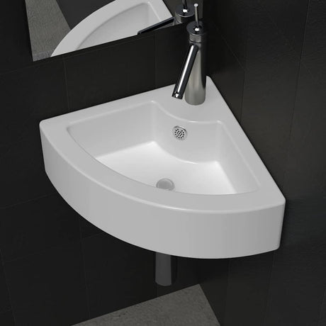 Vidaxl Washbasin z lądowaniem 45x32x12.5 cm biały