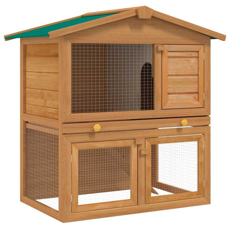 Vidaxl Rabbit Loft na zewnątrz z 3 drzwiami drewna