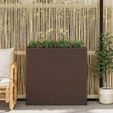 Sadzarka vidaxl podniesiona z 4 garnkami Poly Rattan Brown