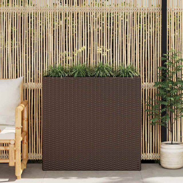 Sadzarka vidaxl podniesiona z 4 garnkami Poly Rattan Brown