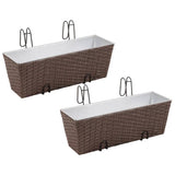 Vidaxl Balcony Plants Bins 2 St 50 cm rattan brązowy