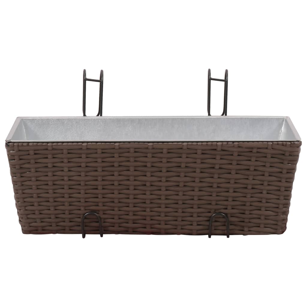 Vidaxl Balcony Plants Bins 2 St 50 cm rattan brązowy