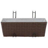 Vidaxl Balcony Plants Bins 2 St 50 cm rattan brązowy