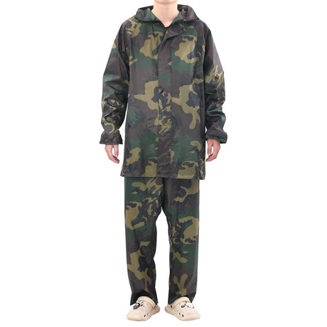 Vidaxl regenpak 2-delig met capuchon (heren camouflage maat xxl)