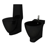 Toalety vidaxl bidet zestaw ceramiczny czarny