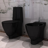 Toalety vidaxl bidet zestaw ceramiczny czarny