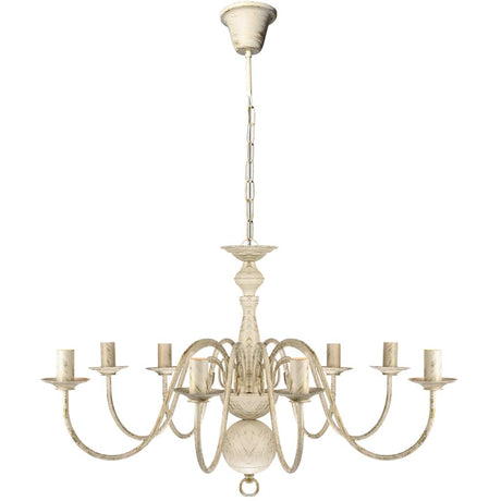 Vidaxl żyrandol biały metal 8 x e14 lampy