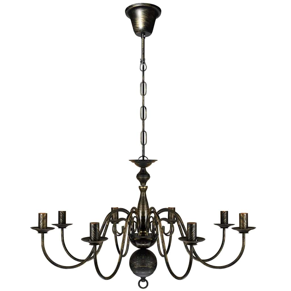 Black Metal Vidaxl żyrandol 8 x e14 lampy
