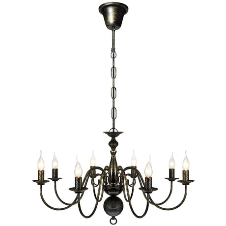 Black Metal Vidaxl żyrandol 8 x e14 lampy