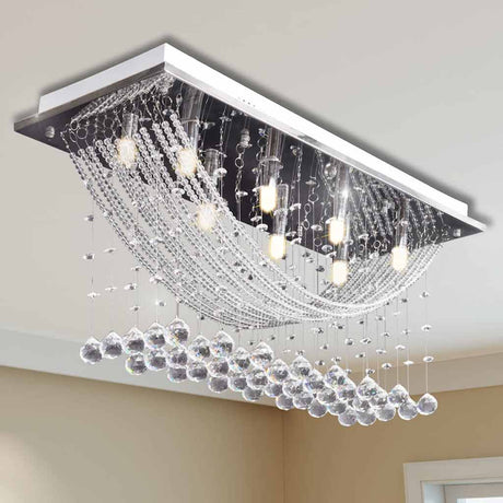 Lampa sufitowa vidaxl z błyszczącą szklanką kryształowych koralików 8xg9 29 cm