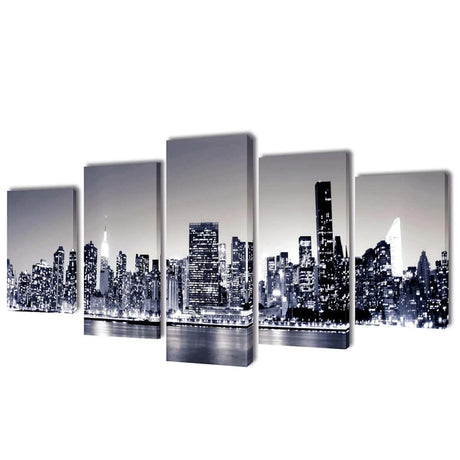 Vidaxl Canvas Press Press Monochrome New York Skyline 100 x 50 cm