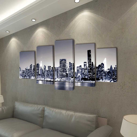 Vidaxl Canvas Press Press Monochrome New York Skyline 200 x 100 cm