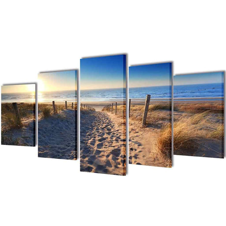 Vidaxl Canvas Wall Press Say Sandy Beach 100 x 50 cm
