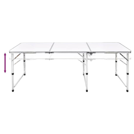 Stołu kempingowe vidaxl składane i regulowane aluminium 180 x 60 cm