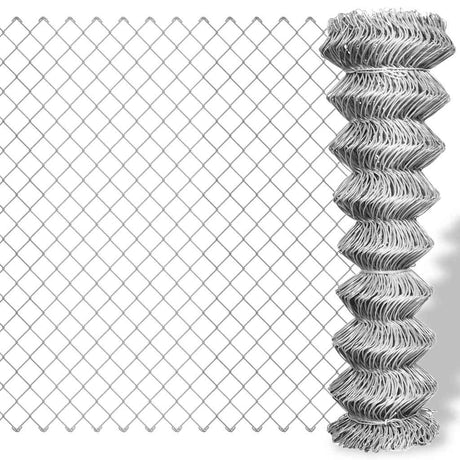 Vidaxl Mesh Fence 25x1,25 M ocynkowana stalowa srebrna kolorowa