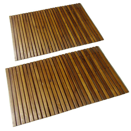 Vidaxxl mata do kąpieli z drewna akacjowego 80 x 50 cm 2 sztuki