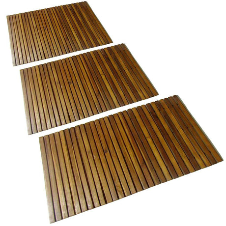Vidaxxl mata do kąpieli z drewna akacjowego 80 x 50 cm 3 sztuki