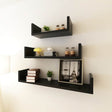 Vidaxl 3 st wandschappen u-vormig mdf zwart